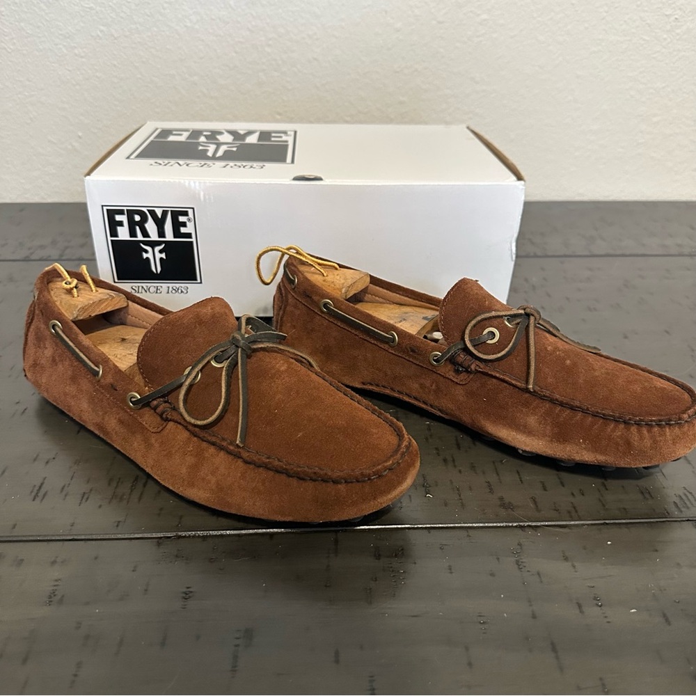 Frye Men’s Brown Russell-Tie Driver Loafers
